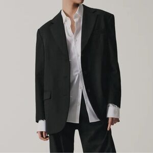 Everlane The Oversized Blazer In Buttersmooth Black Size 8 F-OTWR-WL-BLZ-EGHT